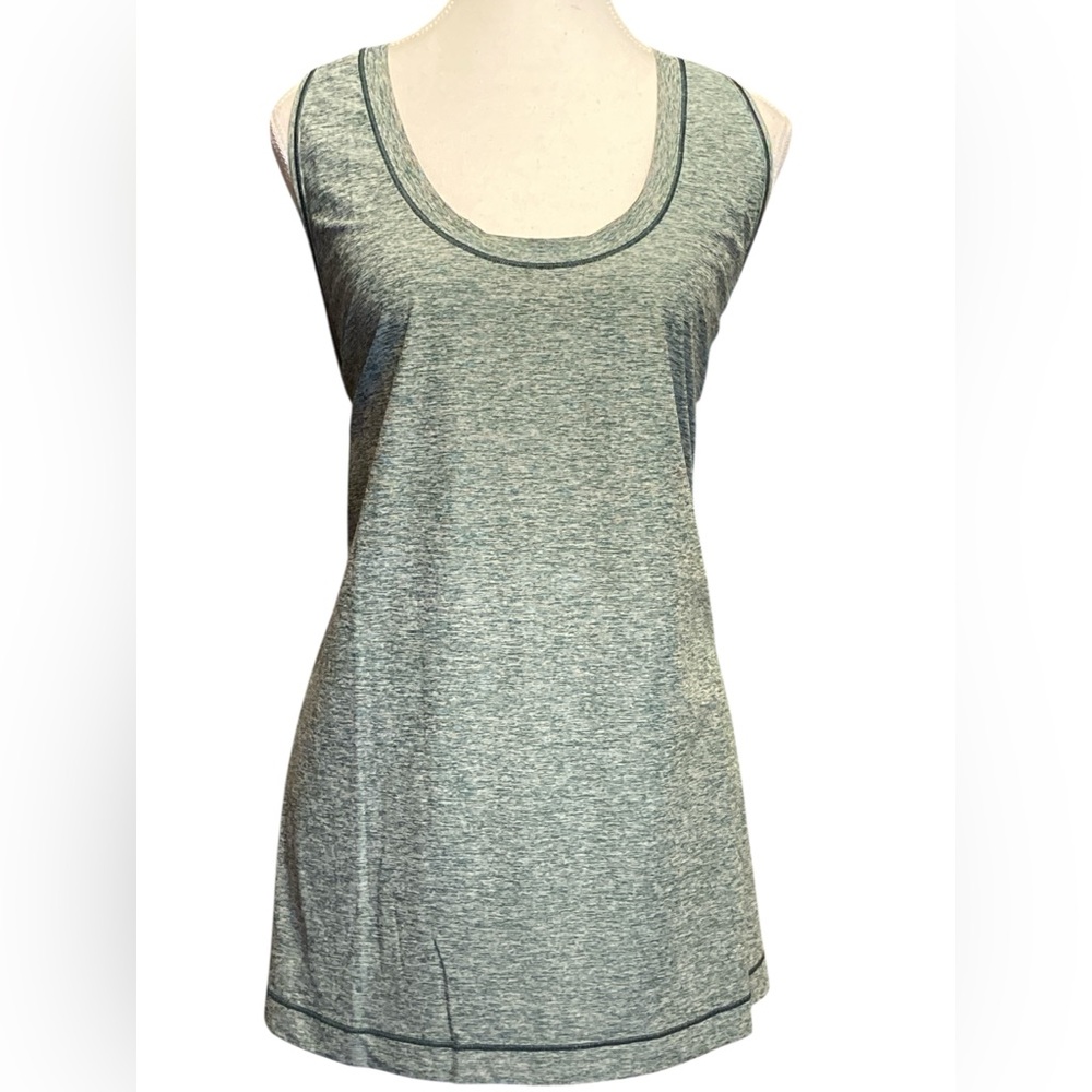 Athleta Gray and White Sporty Tank Top